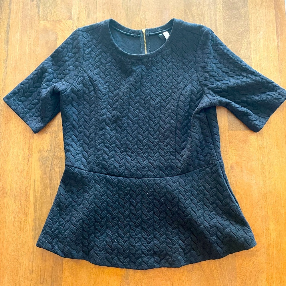 Black peplum kensie blouse